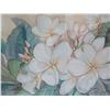 Image 2 : Floral Art Work Signed by Artist Snelling '93 Matted in Wooden Frame 41"x35"