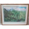 Image 1 : Kaneohe Cliffs Art Signed by Artist Gary Reed 148/500 in Wooden Frame 39"x32"
