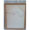 Image 8 : Abstract Art Work Signed by Artist Bushall (?) 18/35 Matted in Wooden Frame 38"H
