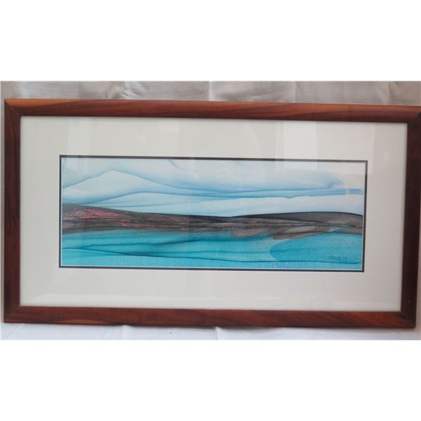 Certified Art Work Signed by Michael Colombo Matted & Wooden Framed 40"x22"