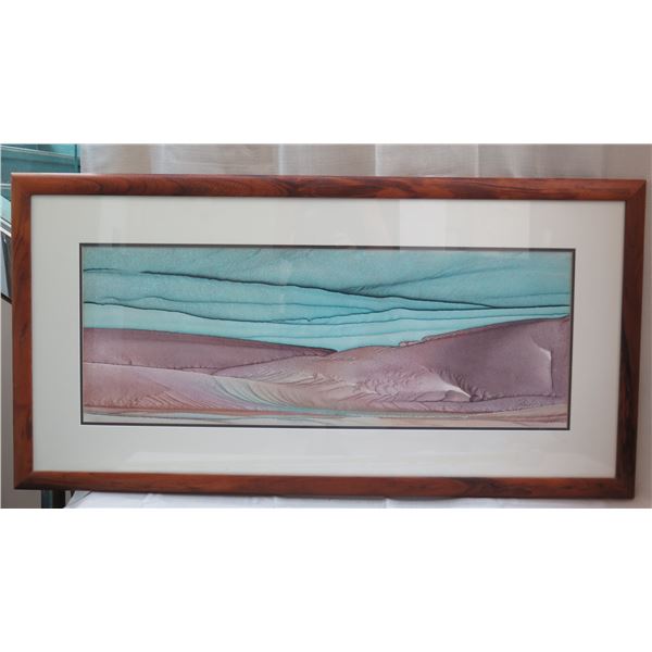 Certified Art Work Signed by Michael Colombo Matted & Wooden Framed 50"x26"