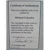 Image 8 : Certified Art Work Signed by Michael Colombo Matted & Wooden Framed 50"x26"