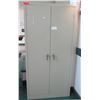 Image 1 : Beige Metal 2 Door Locking Cabinet w/ 5 Shelves Inside 35"x18"x72"H