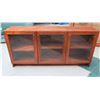 Image 1 : Wood 3 Section Sideboard Cabinet w/ Glass Doors & Inside Shelf 60"x13"x29"