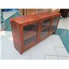 Image 2 : Wood 3 Section Sideboard Cabinet w/ Glass Doors & Inside Shelf 60"x13"x29"
