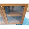 Image 8 : Wood 3 Section Sideboard Cabinet w/ Glass Doors & Inside Shelf 60"x13"x29"