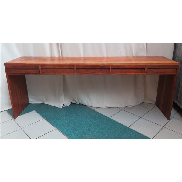 Long Wood Entry Table w/ Under Drawers 82"x18"x30"
