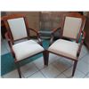 Image 1 : Qty 2 Hickory Furniture Wooden Upholstered Arm Chairs