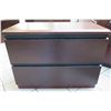 Image 1 : Qty 2 Black Metal 2 Drawer Lateral Legal File Cabinet w/ Wooden Top 37"x19"x28"