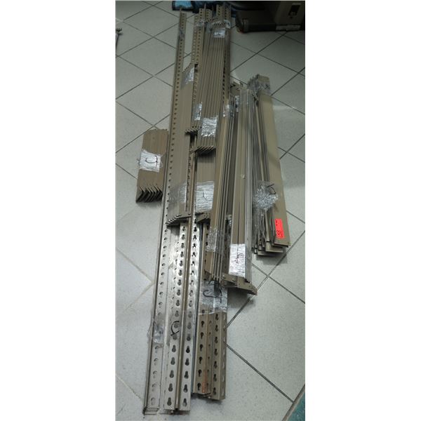 Metal Shelving Unit 96"Tall w/Corner Spines, Hardware & 10 Pressboard Shelving Sheets 42x15