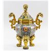 Image 1 : Chinese Cloisonne Censer with Tripod Lion Legs