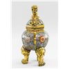 Image 2 : Chinese Cloisonne Censer with Tripod Lion Legs