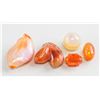 Image 1 : Lot of Five Red Agate Carved Pendants