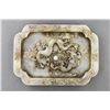 Image 1 : Chinese White Jade Carved Dragon Large Plate