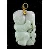 Image 1 : A Very Fine White & Green Jadeite Pendant