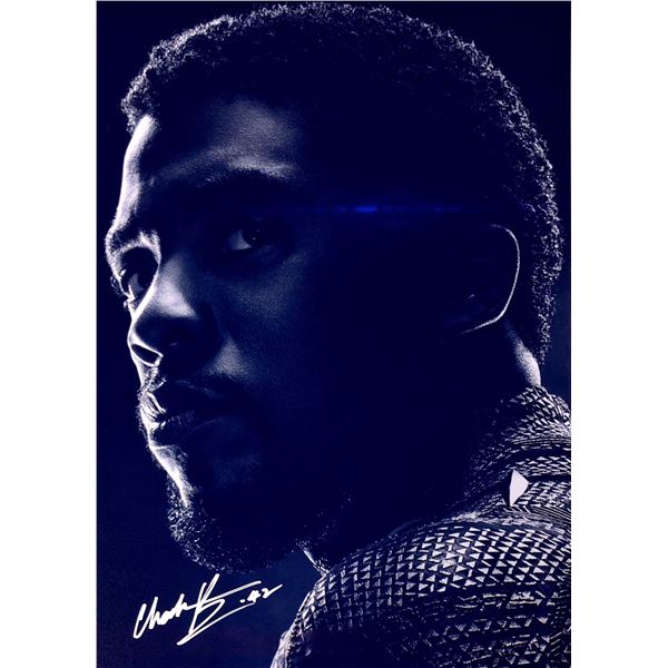 Chadwick Boseman Autograph Signed Black Panther Photo