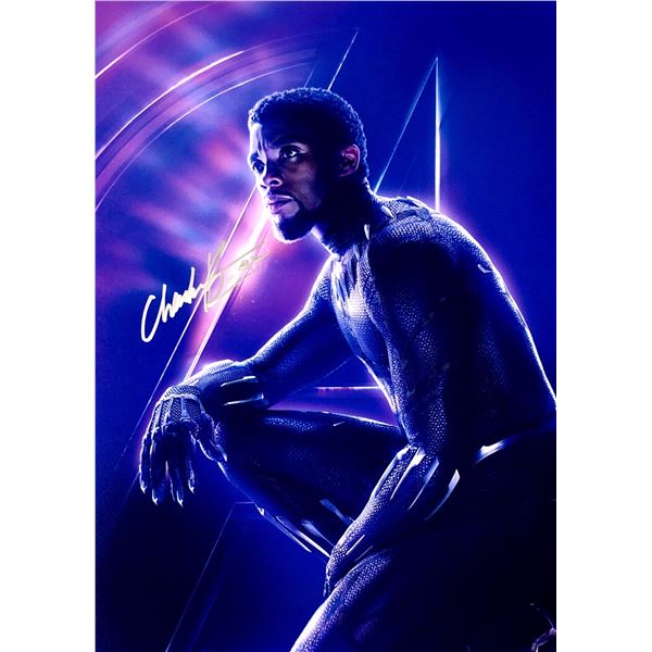 Chadwick Boseman Autograph Signed Black Panther Photo