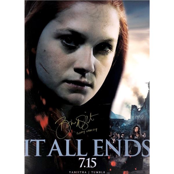 Harry Potter Bonnie Wright Autograph Signed Poster