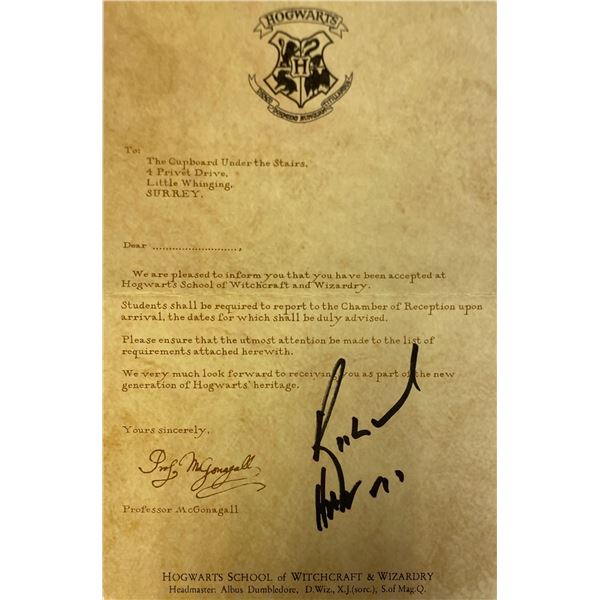 Richard Harris Autograph Signed Harry Potter Letter