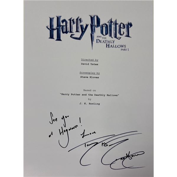 Autograph Signed Harry Potter Deathly Hallows Pt 1 Script Cover