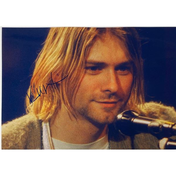 Autograph Signed Kurt Cobain Photo