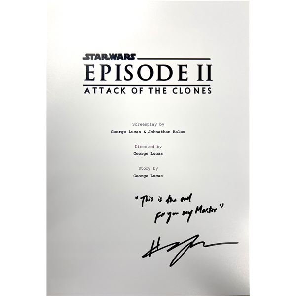 Autograph Signed Star Wars Attack of Clones Script Cover