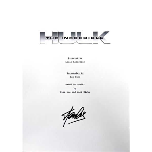 Autograph Signed The Incredible Hulk Script Cover