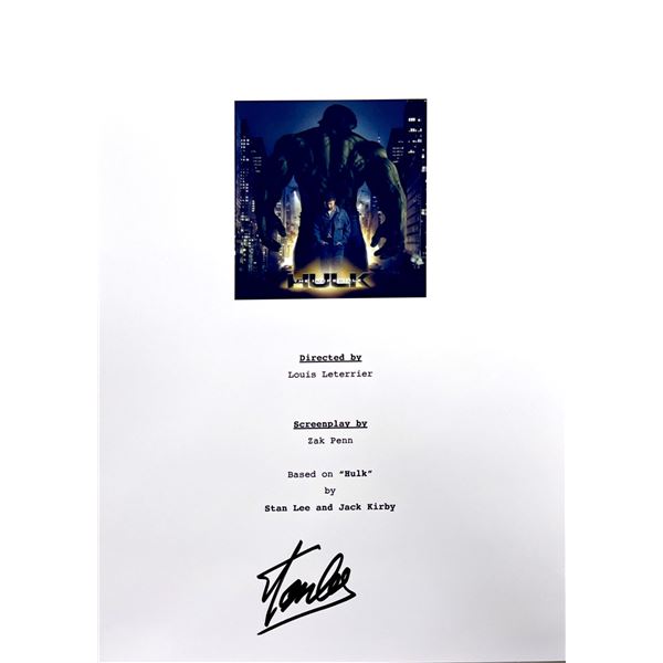 Autograph Signed The Incredible Hulk Script Cover