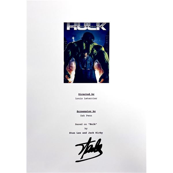 Autograph Signed The Incredible Hulk Script Cover