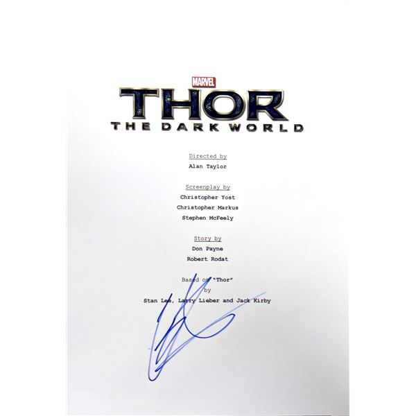 Autograph Signed Thor Dark World Script Cover