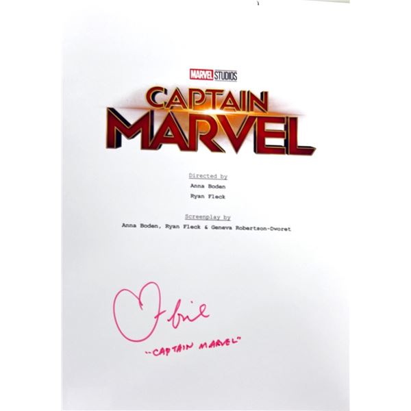 Autograph Signed Captain Marvel Script Cover