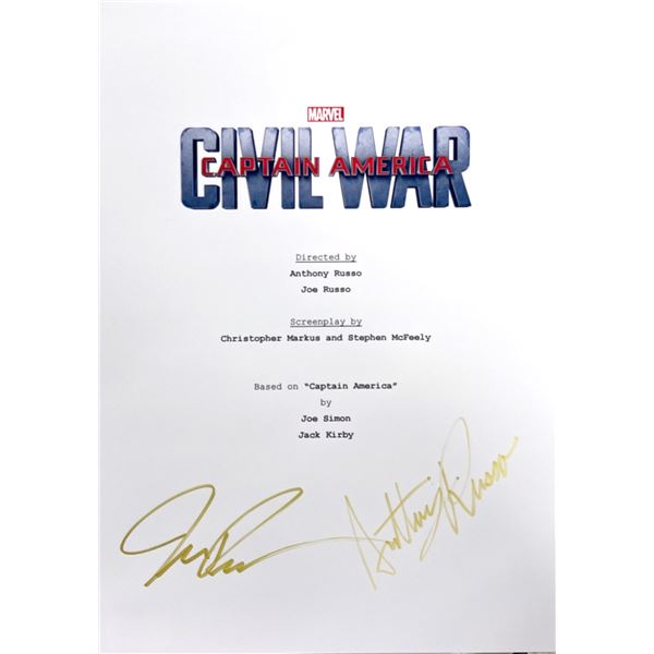 Autograph Signed Captain America Civil War Script Cover