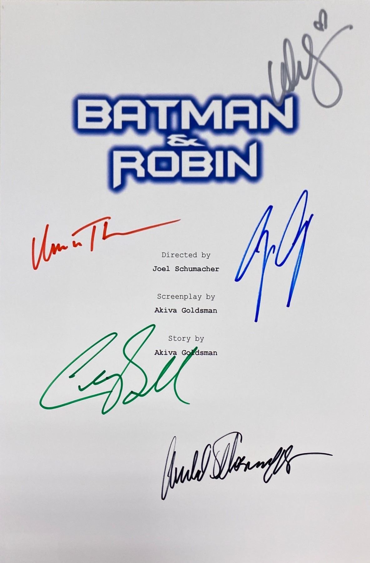 Autograph Signed Batman & Robin Script Cover