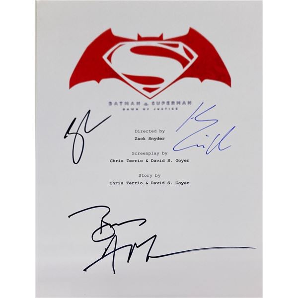 Autograph Signed Batman V Superman Script Cover