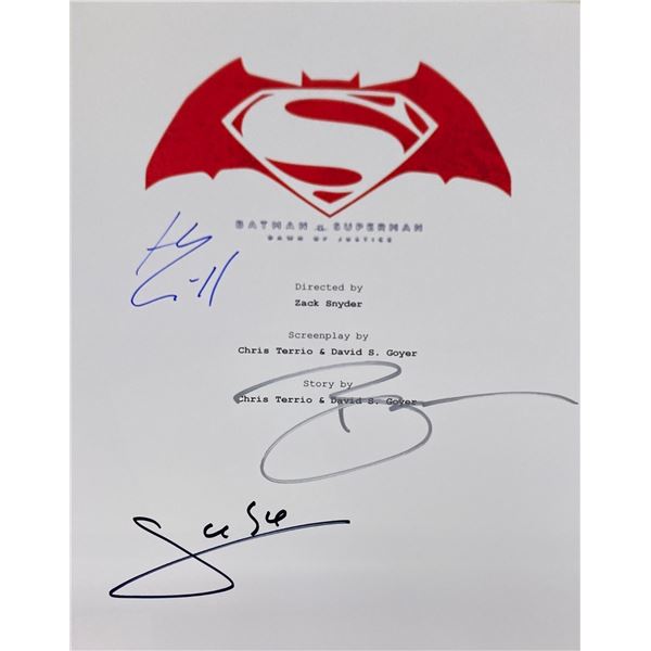Autograph Signed Batman V Superman Script Cover