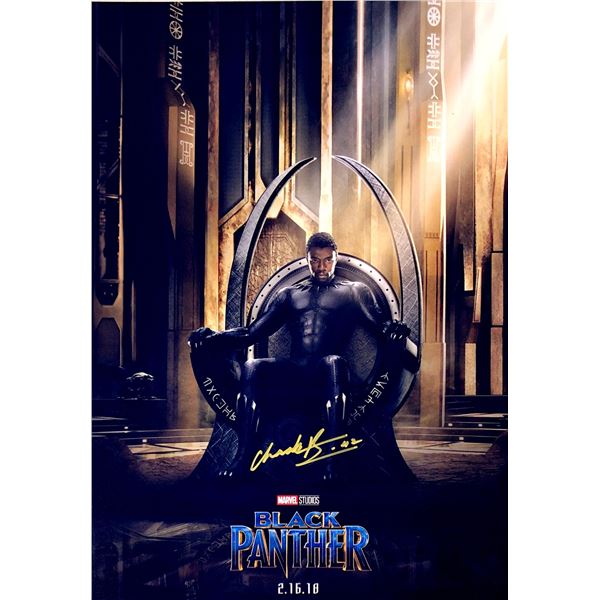 Chadwick Boseman Autograph Signed Black Panther Photo