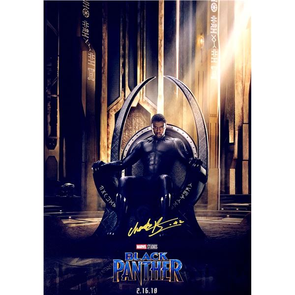Chadwick Boseman Autograph Signed Black Panther Photo