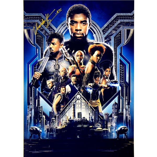 Chadwick Boseman Autograph Signed Black Panther Photo