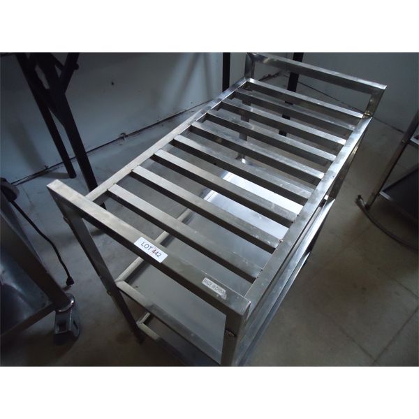 USED Stainless Steel Table with 2 Shelves and Open Slat Top