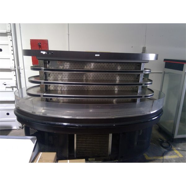 USED QBD Island Grab and Go Refrigerated Cooler, Adjusting Shelves, Walls Around