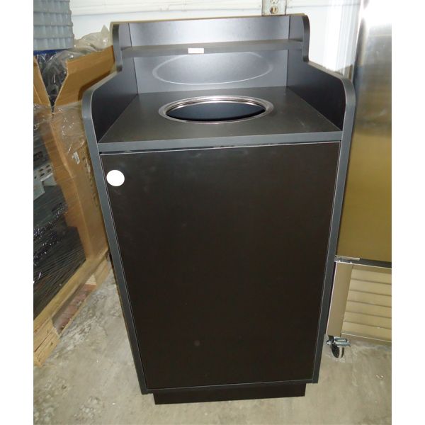 NEW 22" W Black Wood Single Garbage Bin with Single Door