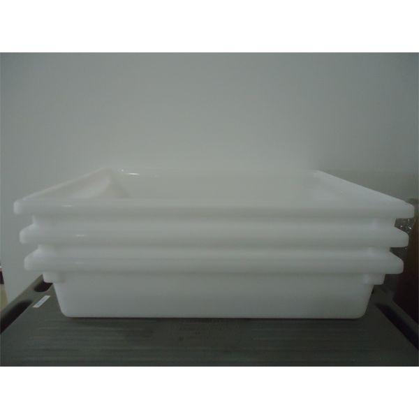 Lot of 3 - NEW PolyCarb Natural White Food Storage Box 26" x 18" x 6"