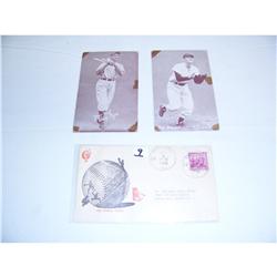 3 Piece Baseball Lot 1938 World Series & Cards