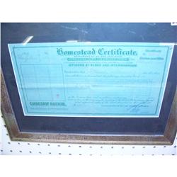 Choctaw Indian Nation Homestead Cert.