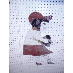 Tin Folk Art Figure Of Woman