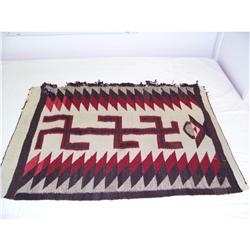 Navajo Indian Rug With Geometric Design