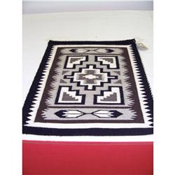 Navajo Indian Saddle Blanket Two Grey Hills 1960