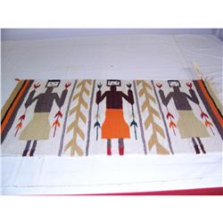 Small Navajo Yei Indian Saddle Blanket