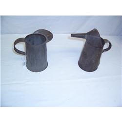 Pair Tin Oil Cans