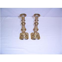 Pair Brass Pushup Candlesticks